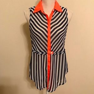 Striped sheer top